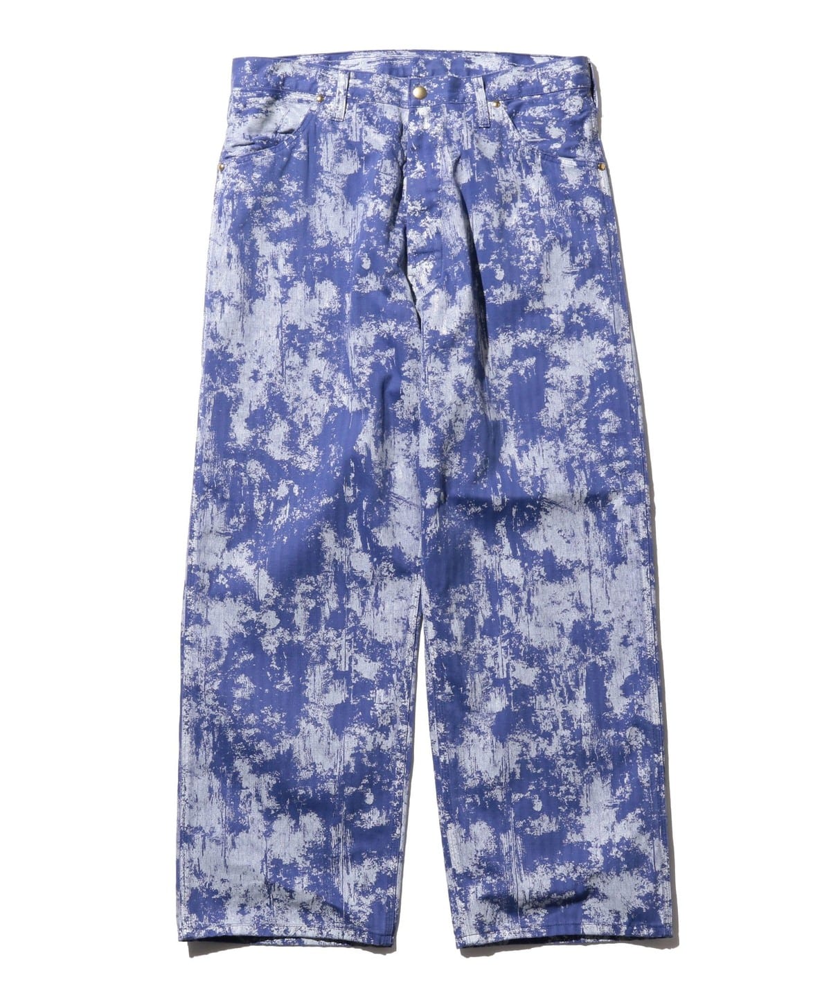 P-Man Pants Supima Herringbone on Paint Print パンツ MEN BLUE L
