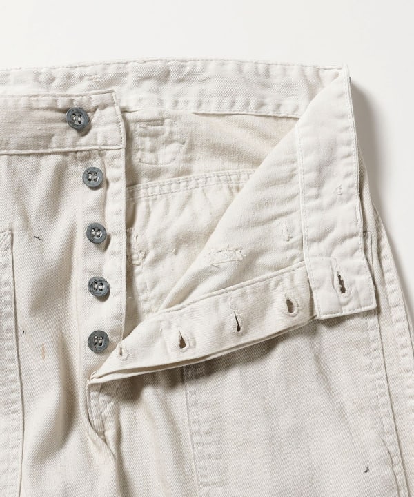 パンツ RRL REPAIRED DENIM PAINTER PANTS Hopkins Pincheck Carpenter Pant - Repaired Doveton Wash