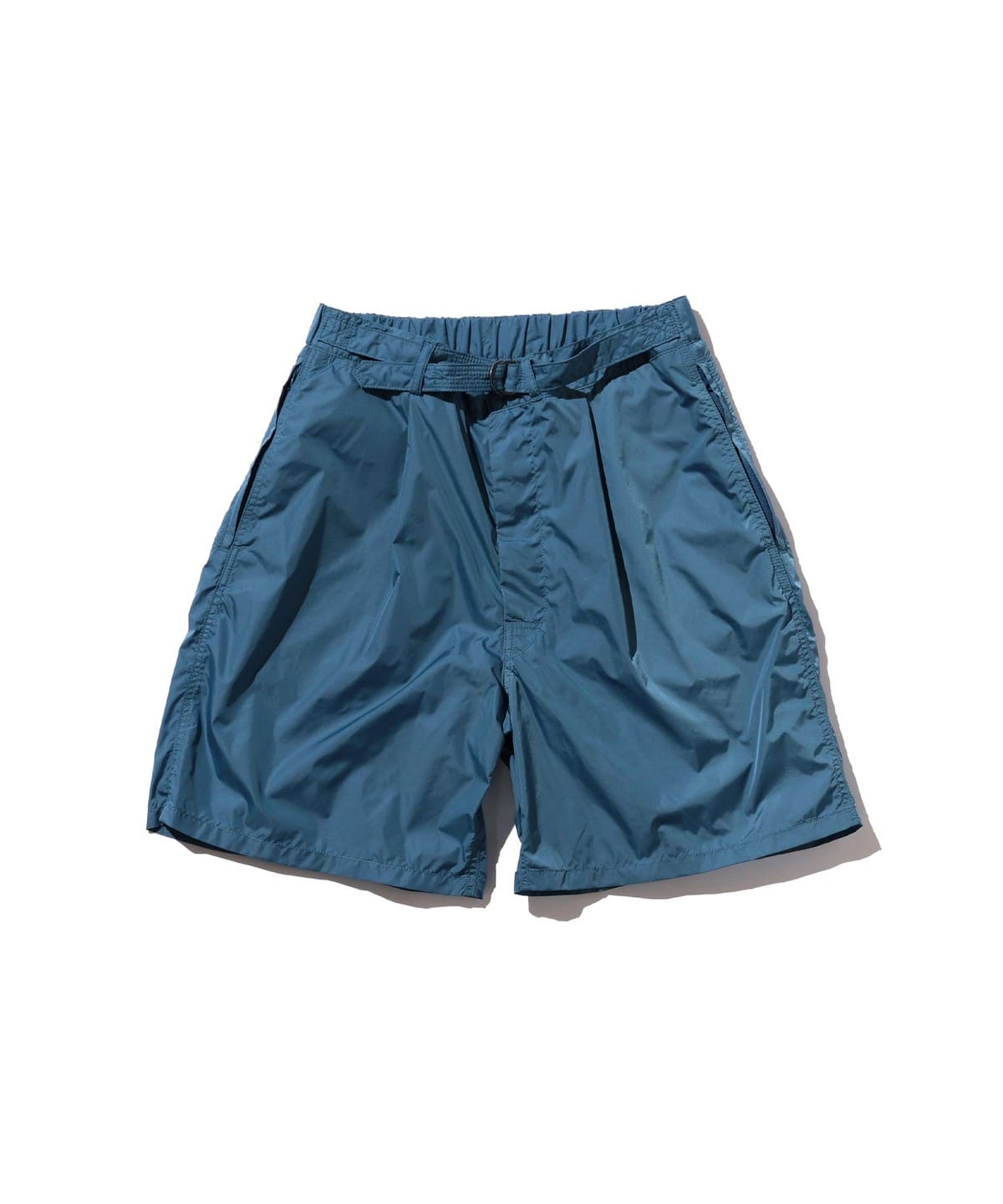 ナイロンタフタ 1プリーツ アスレチック ショーツ パンツ MEN BLUE L ナイロンタフタ 1プリーツ アスレチック ショーツ パンツ MEN BLUE L