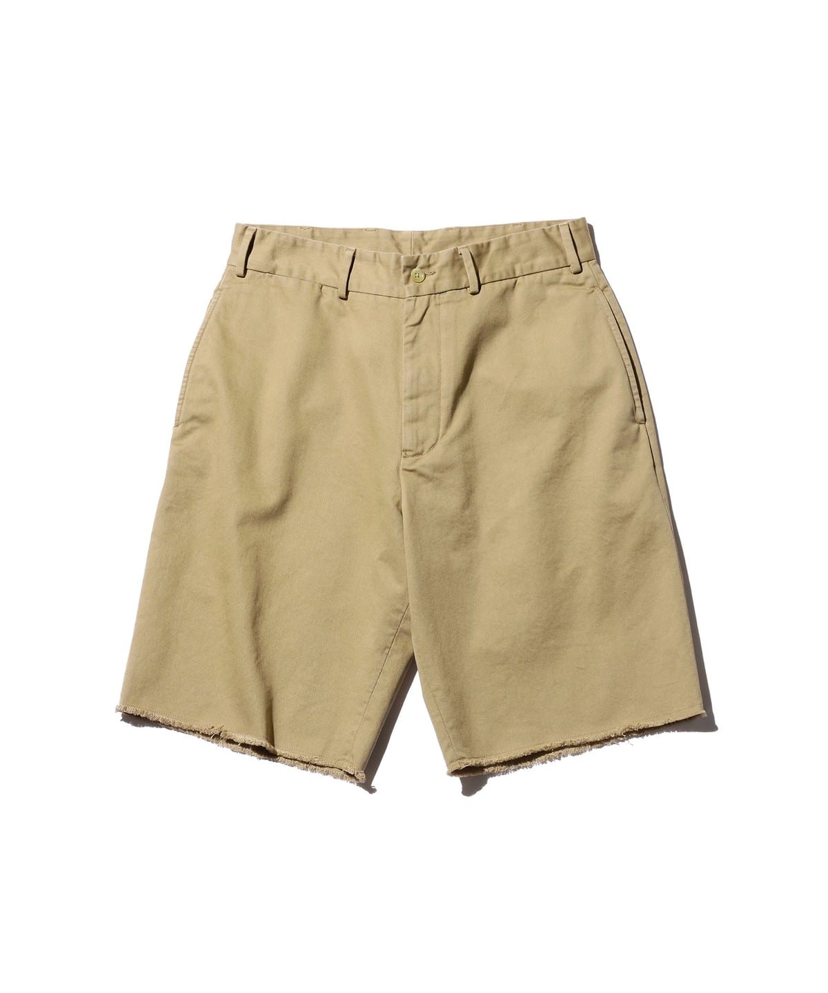 BEAMS PLUS / Plain Front Shorts Cut-Off Twill Garment Dye
