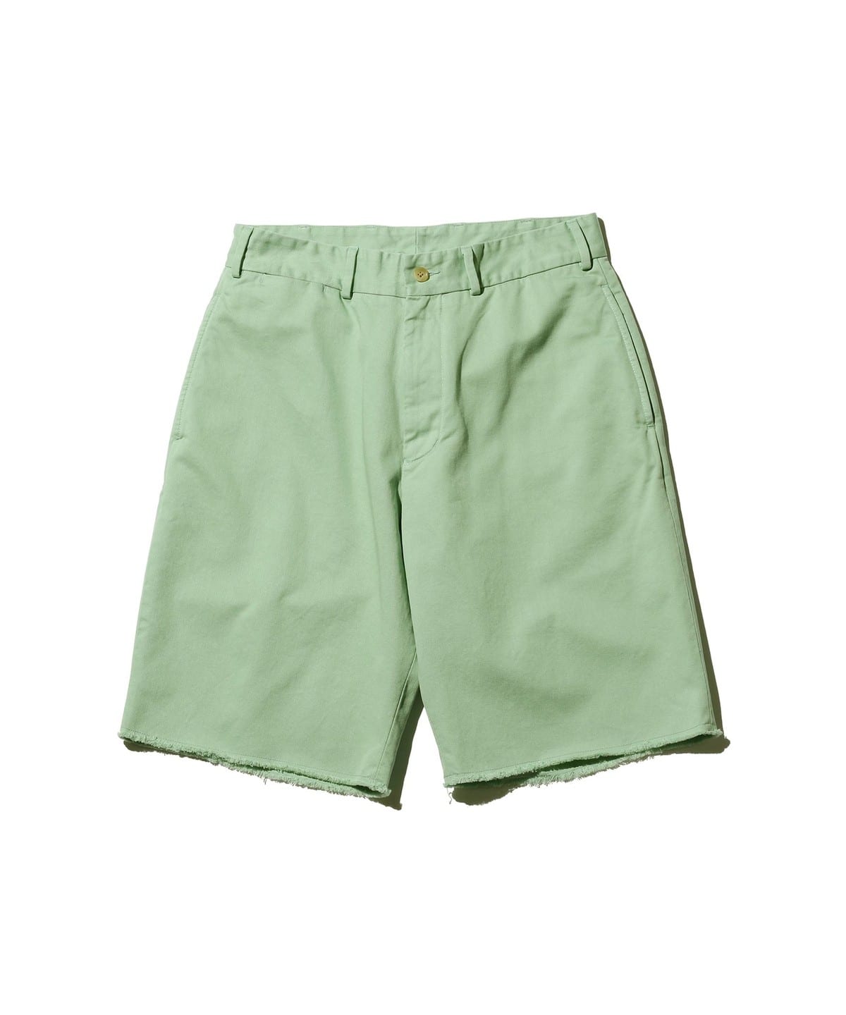 Plain Front Shorts Cut-Off Twill Garment Dye パンツ MEN MINT. GRN L Plain Front Shorts Cut-Off Twill Garment Dye パンツ MEN MINT. GRN L