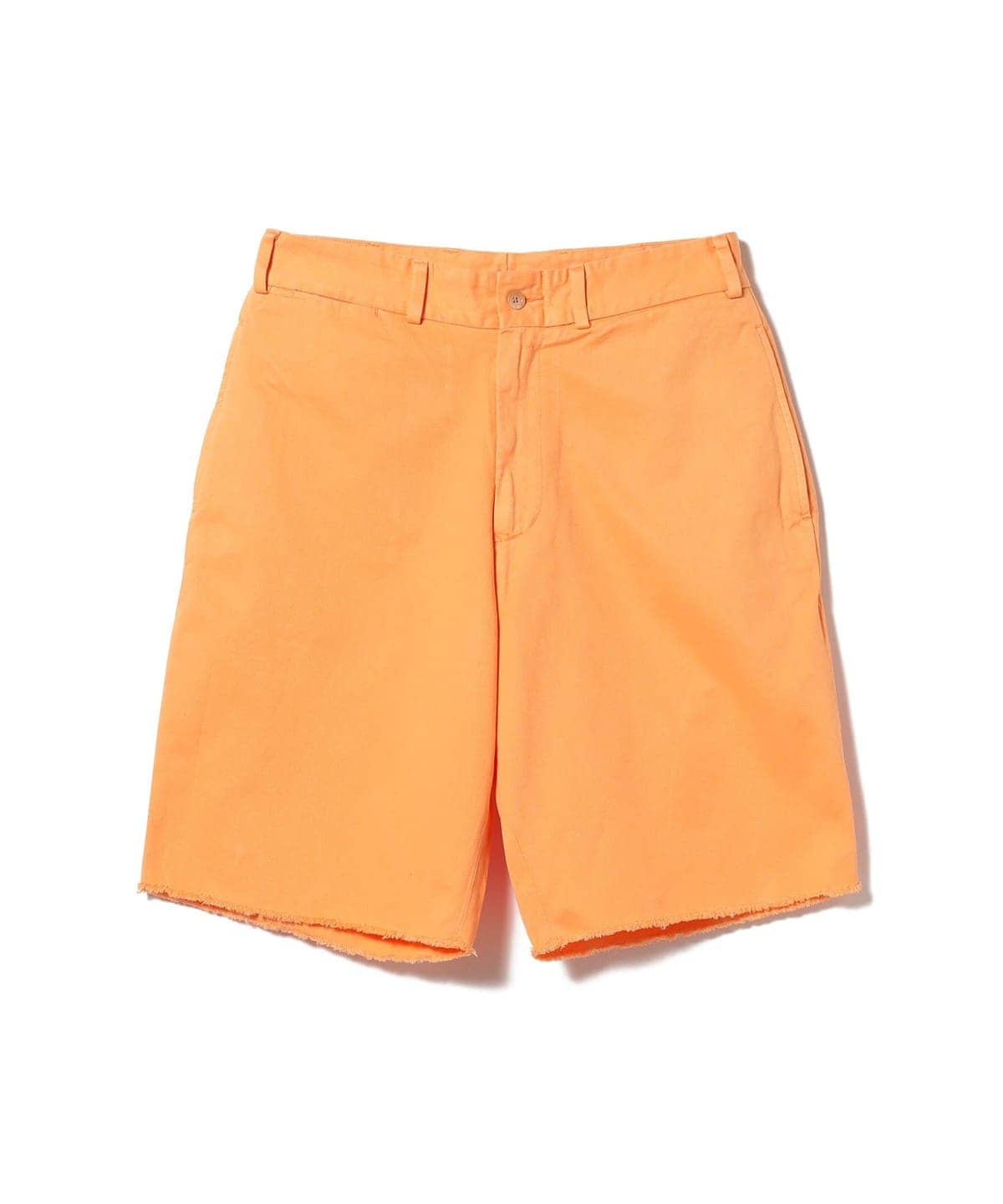Plain Front Shorts Cut-Off Twill Garment Dye パンツ MEN ORANGE M Plain Front Shorts Cut-Off Twill Garment Dye パンツ MEN ORANGE M
