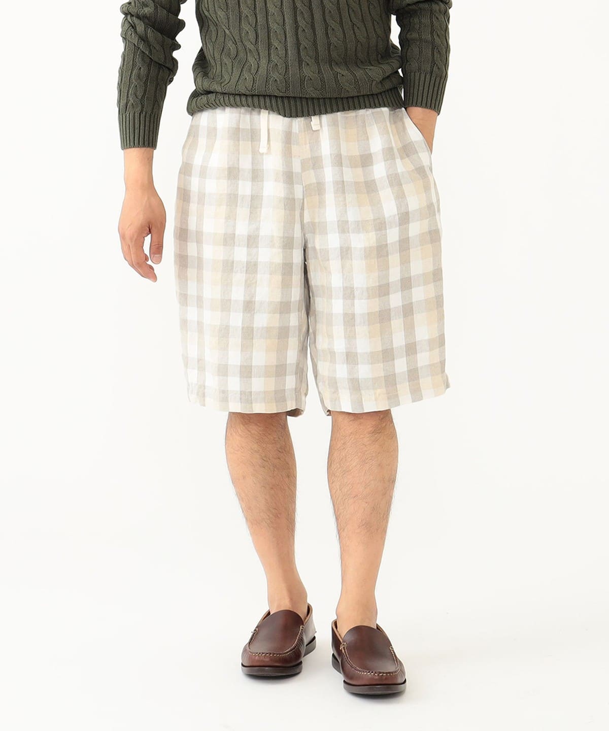 【PLAID】BEAMS PLUS / エジプシャン リネン イージー ショーツ BEAMS PLUS（ビームス プラス）Easy Shorts Egyptian Linen（パンツ