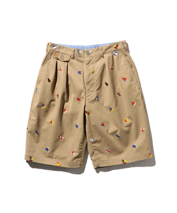 BEAMS PLUS（ビームス プラス）2 Pleats Shorts Embroidery On Print（パンツ ショートパンツ）通販｜BEAMS