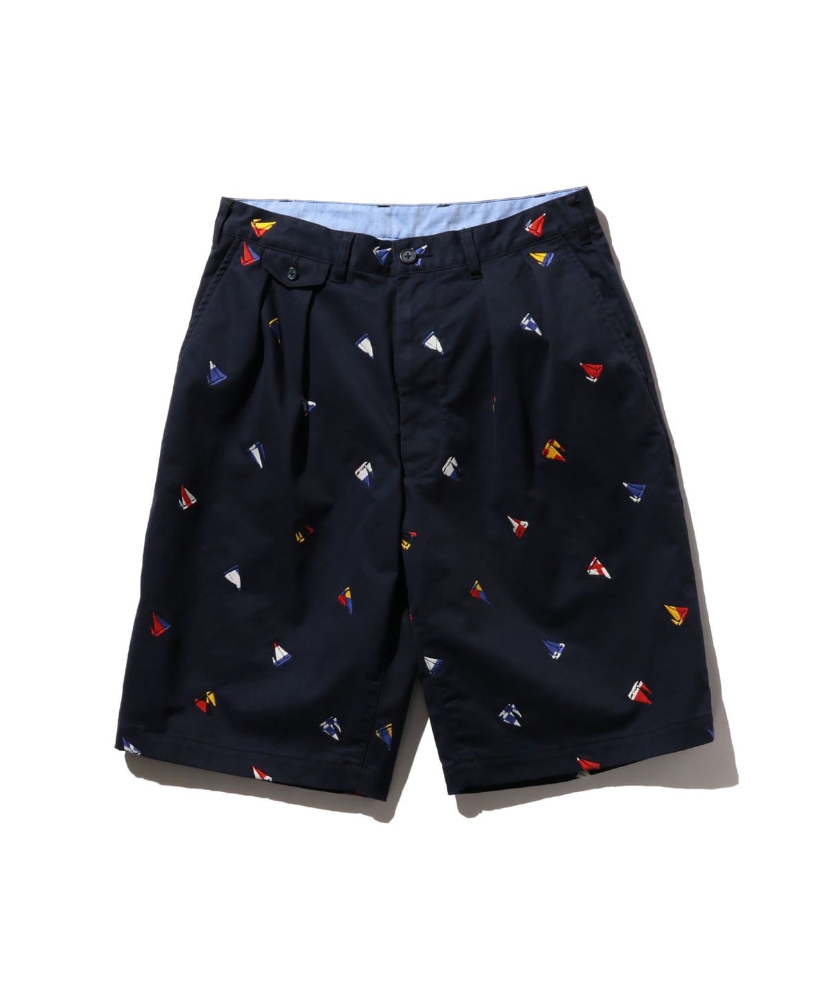 2 Pleats Shorts Embroidery On Print パンツ MEN NAVY S 2 Pleats Shorts Embroidery On Print パンツ MEN NAVY S