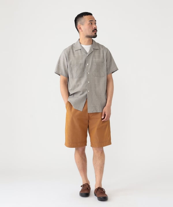 送料無料 お BEAMS PLUS（ビームス プラス）Logger Shorts Chambray Canvas 男性用