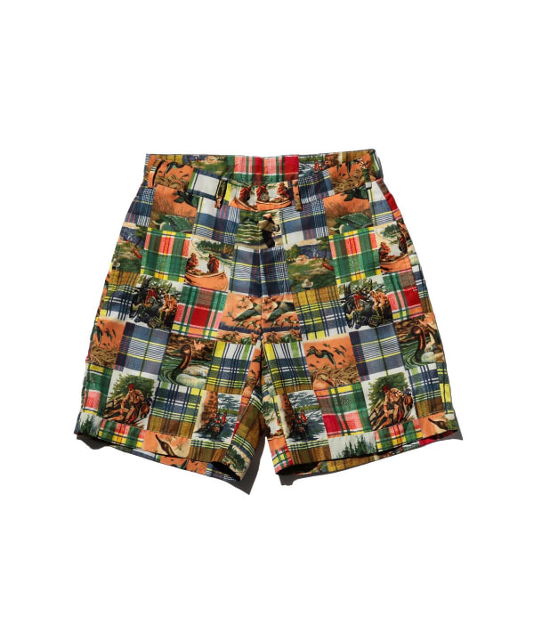 BEAMS PLUS（ビームス プラス）Plain Front Shorts Jacquard Mapping Patchwork Like  Print（パンツ ショートパンツ）通販｜BEAMS