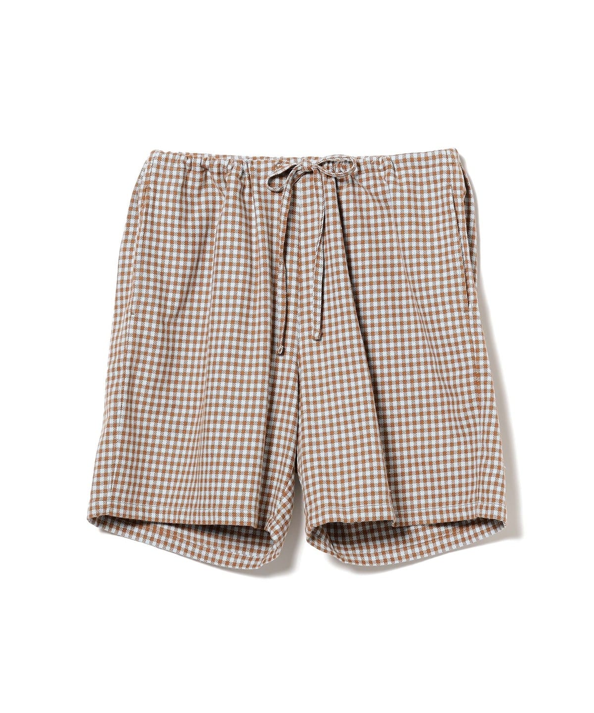 ts(s) ティーエスエス / Gingham Plaid Cotton Polyester Stretch Cloth Drawstring Shorts パンツ MEN BROWN*KHAKI 3 ts(s) ティーエスエス / Gingham Plaid Cotton Polyester Stretch Cloth Drawstring Shorts パンツ MEN BROWN*KHAKI 3