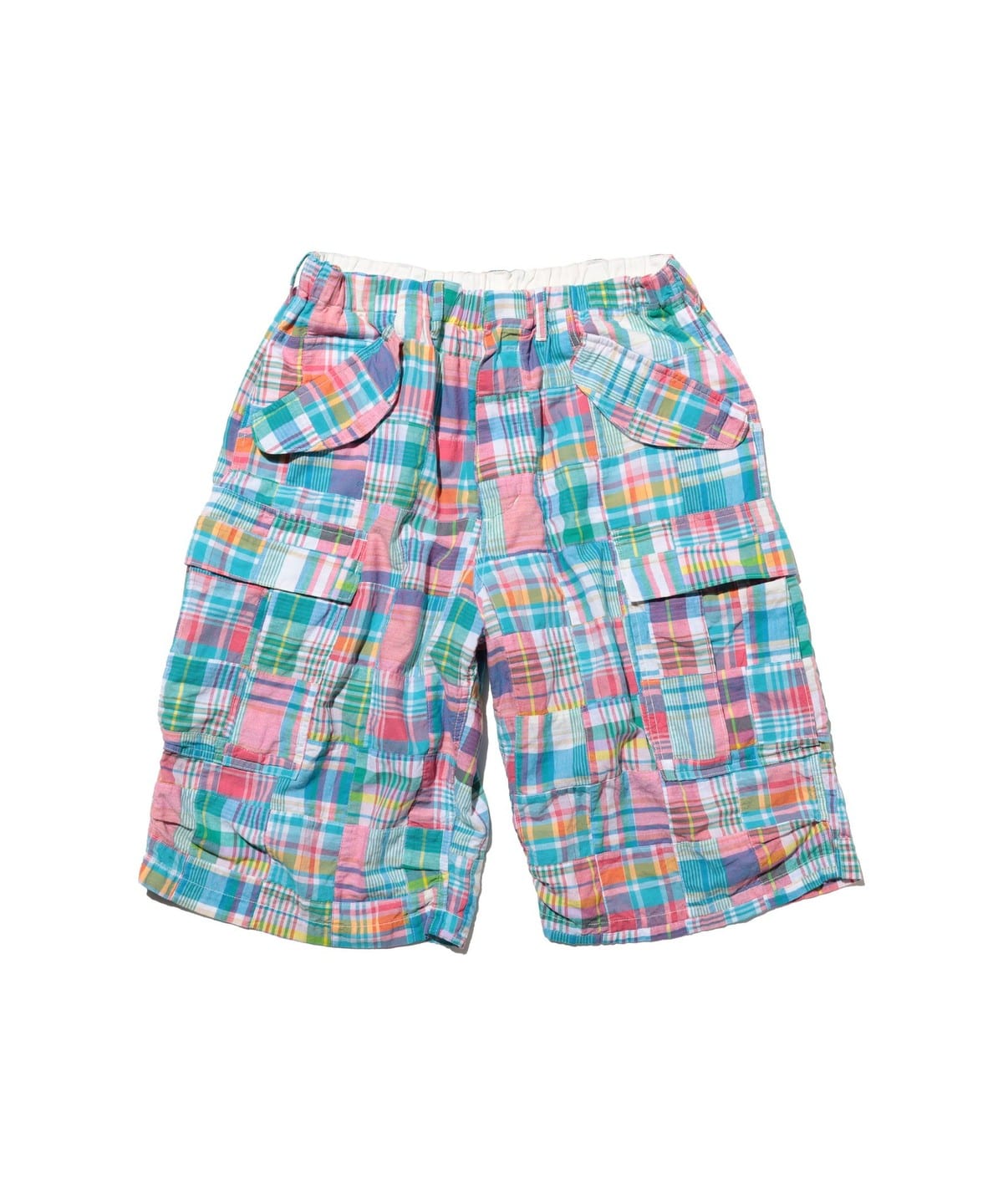 Beach 6 Pocket Shorts Patchwork Madras �p���c MEN PINK XL