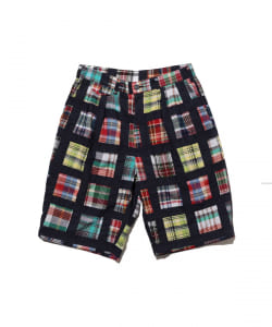 2 Pleats Shorts Window Patchwork Madras