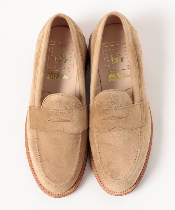 BEAMS×Aldenスエード モカシン　ベージュ BEAMS PLUS（ビームス プラス）【別注】ALDEN / Penny Loafer Suede