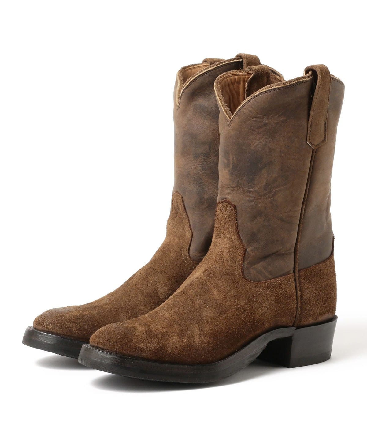 RRL ダブルアールエル / Roughout Suede & Leather Boot シューズ MEN 200 BROWN 8.5 RRL ダブルアールエル / Roughout Suede & Leather Boot シューズ MEN 200 BROWN 8.5