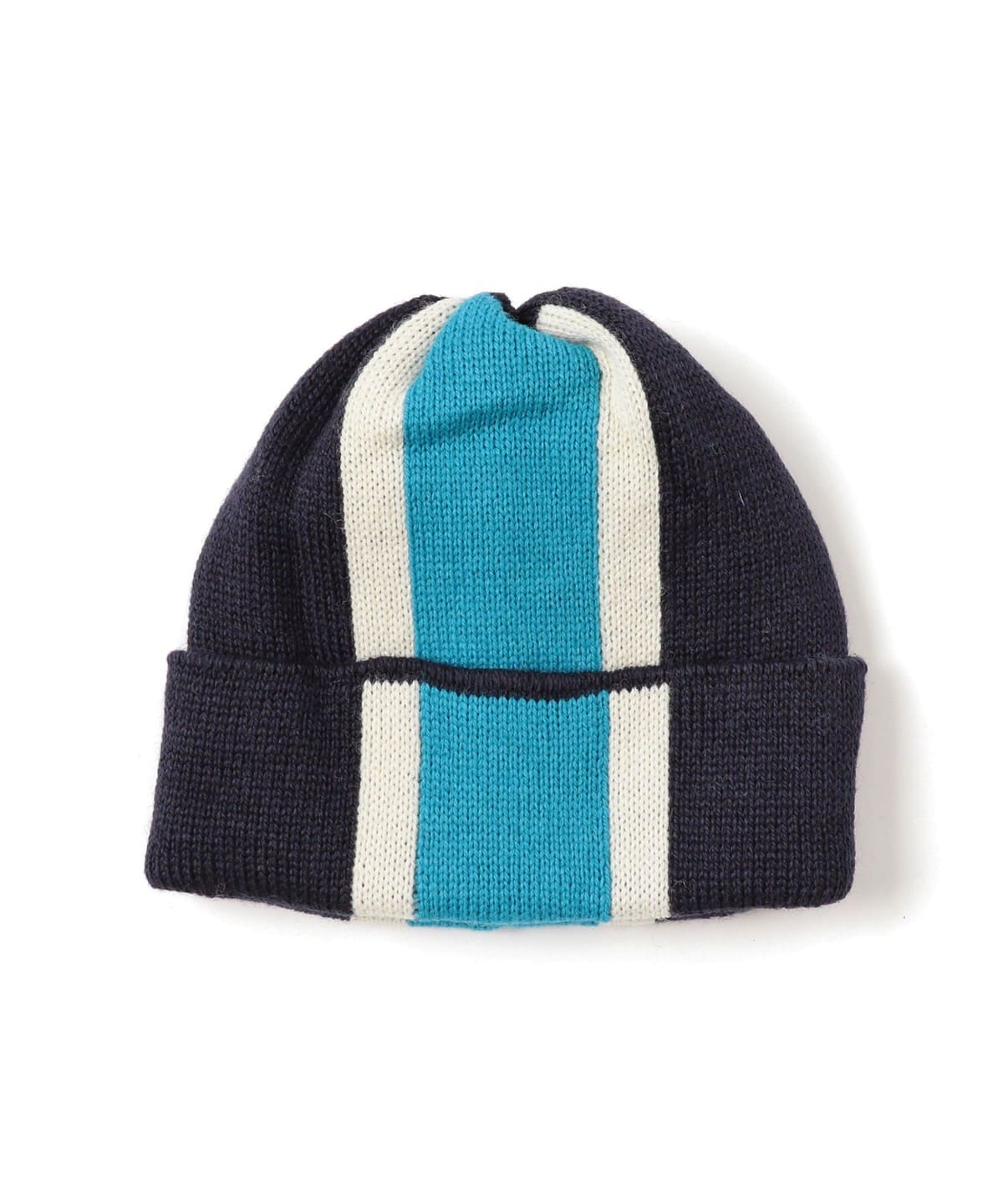 Wool Watch Cap Jacquard Stripe 帽子 MEN NAVY ONE SIZE