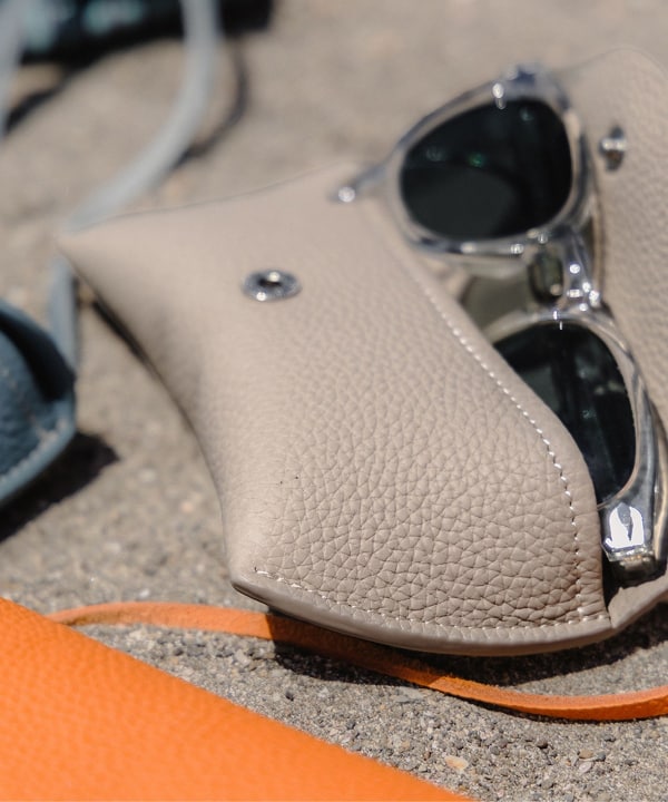 【別注】WORNCRAFT. / Glasses Case Perlinger Shrunken Calf leather