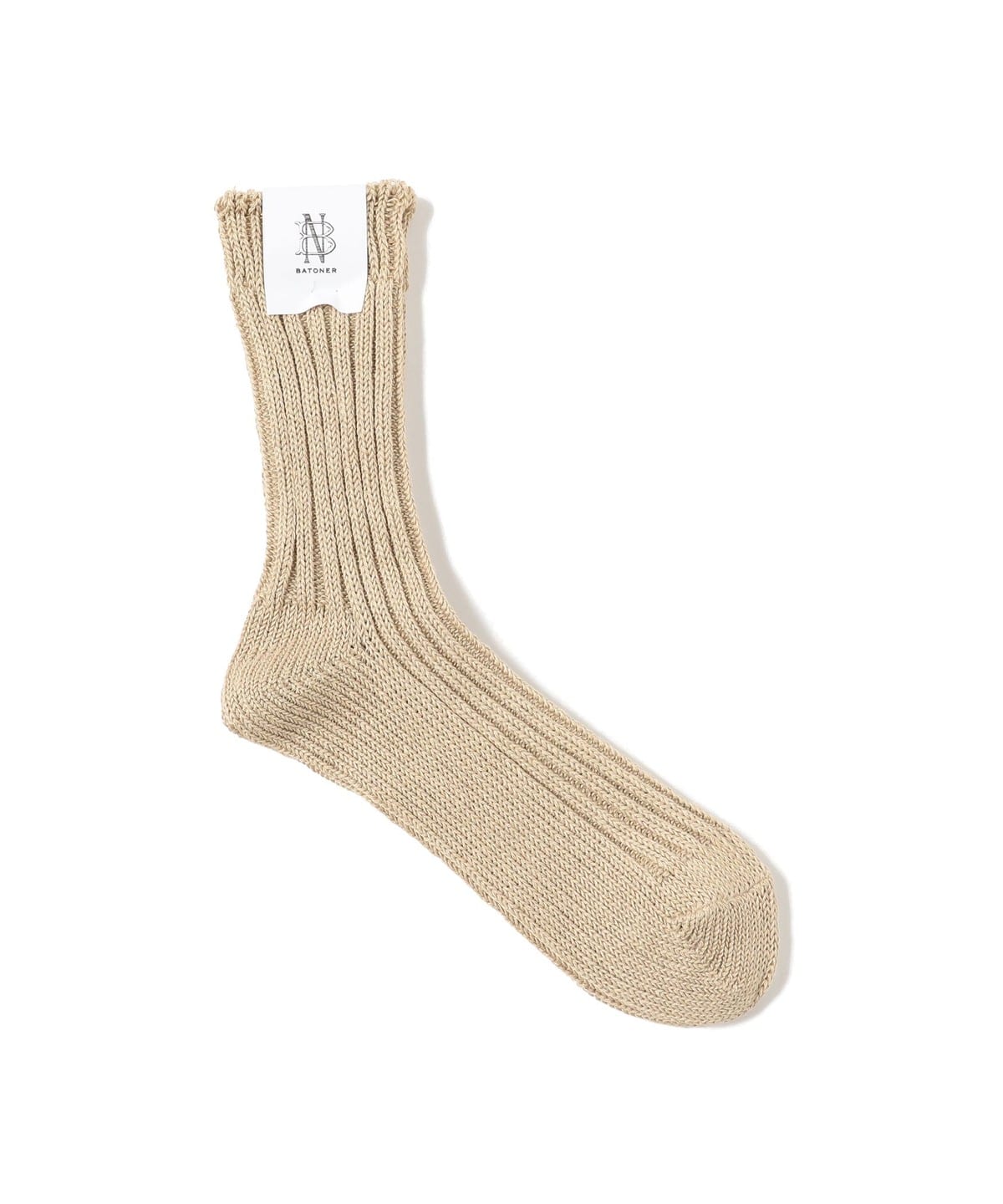 【別注】BATONER バトナー / LOW GAUGE LINEN SOX レッグウェア MEN BEIGE FREE 【別注】BATONER バトナー / LOW GAUGE LINEN SOX レッグウェア MEN BEIGE FREE