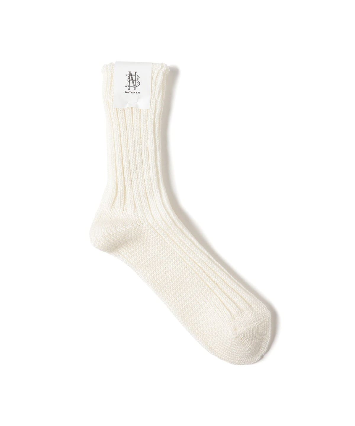 BATONER バトナー / RIB LINEN SOX レッグウェア MEN WHITE ONE SIZE BATONER バトナー / RIB LINEN SOX レッグウェア MEN WHITE ONE SIZE