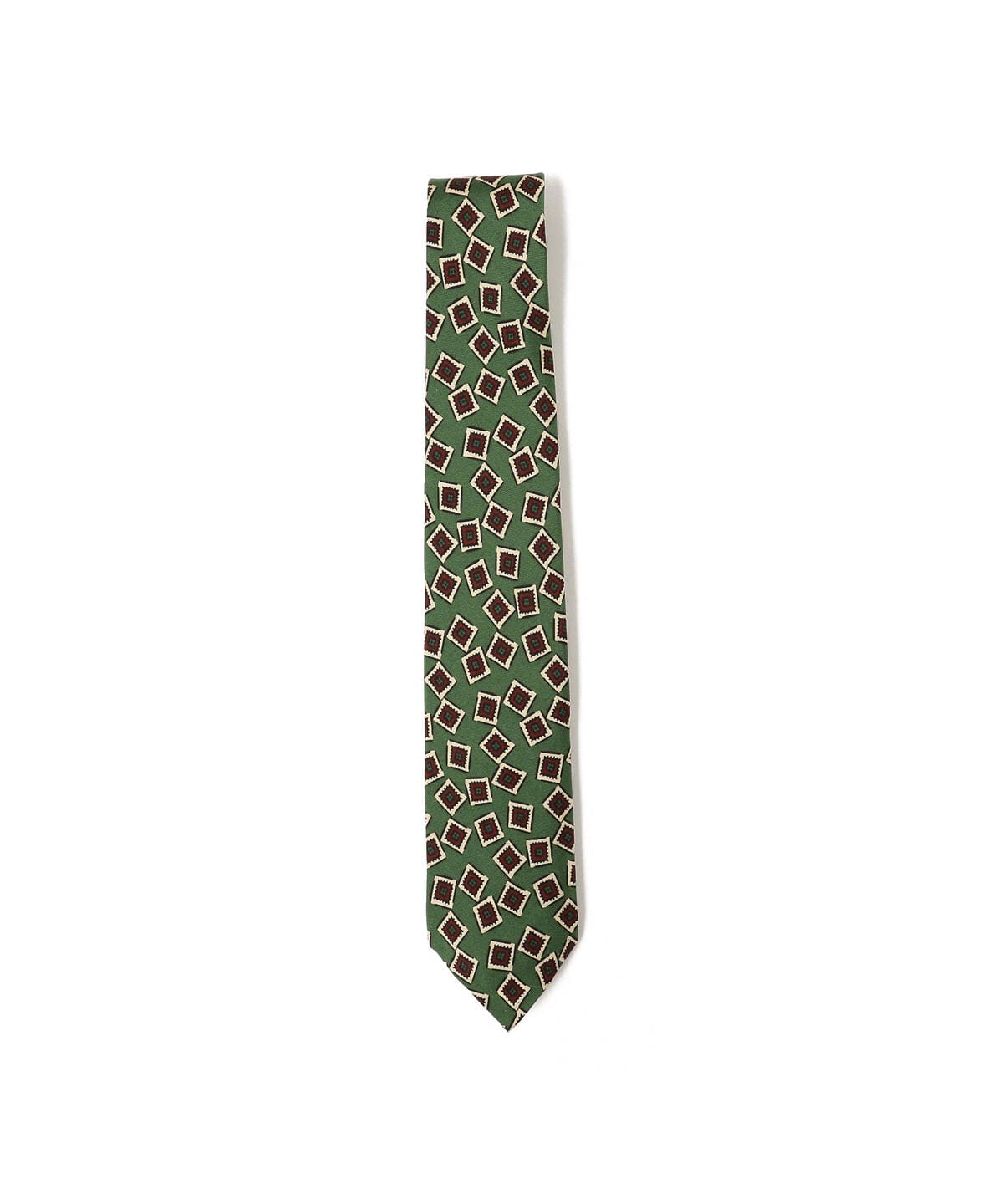Silk Tie Square Print スーツ・ネクタイ MEN GREEN FREE Silk Tie Square Print スーツ・ネクタイ MEN GREEN FREE
