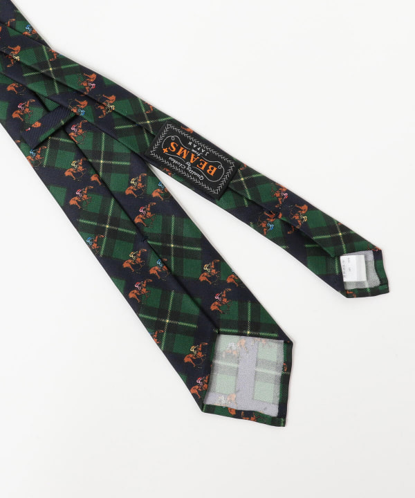 BEAMS PLUS（ビームス プラス）Silk Tie Check*Horses Print