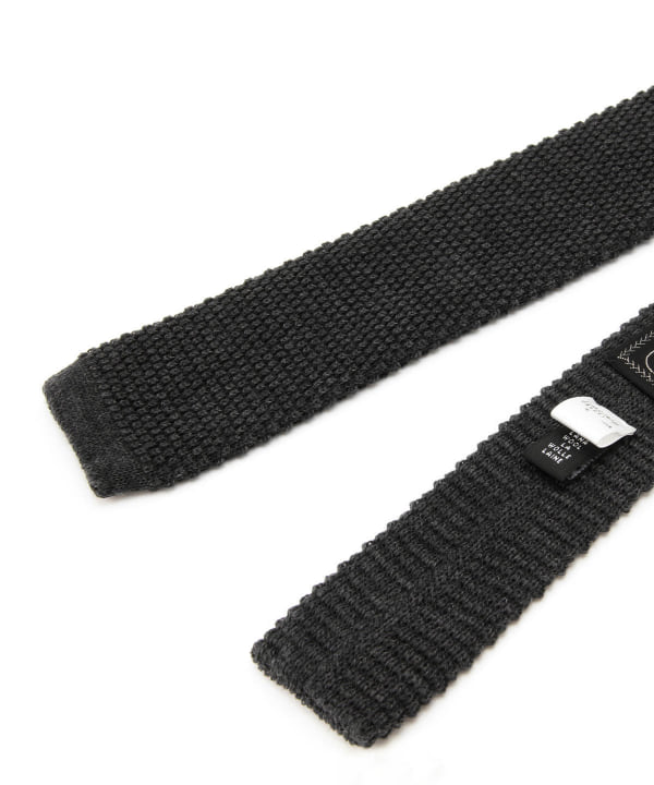 新品 BEAMS ウール ニットタイ ブラック BEAMS PLUS（ビームス プラス）Wool Knit Tie（スーツ・ネクタイ