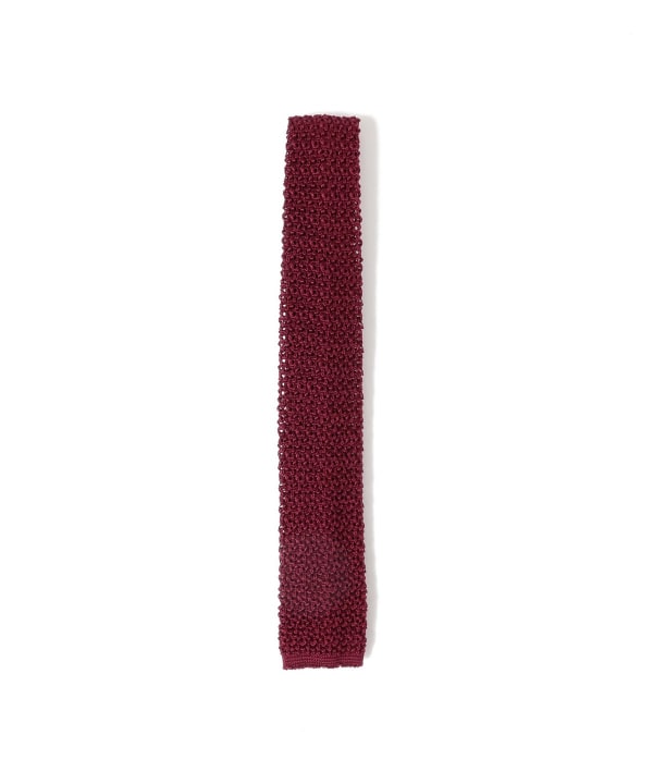 【美品】BEAMS PLUS Silk Knit Tie Solid ネイビー BEAMS PLUS（ビームス プラス）Silk Tie Wide Regimental