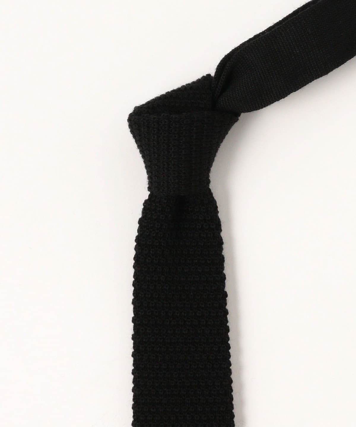 新品 BEAMS ウール ニットタイ ブラック BEAMS PLUS（ビームス プラス）Wool Knit Tie Solid（スーツ・ネクタイ