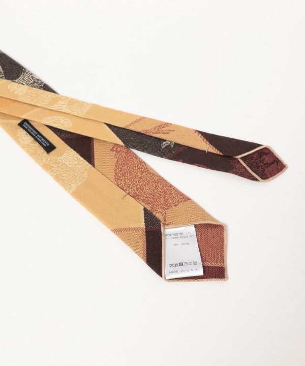 ENGINEERED GARMENTS / NECK TIE - COTTON BIRD BLOCK JACQUARD