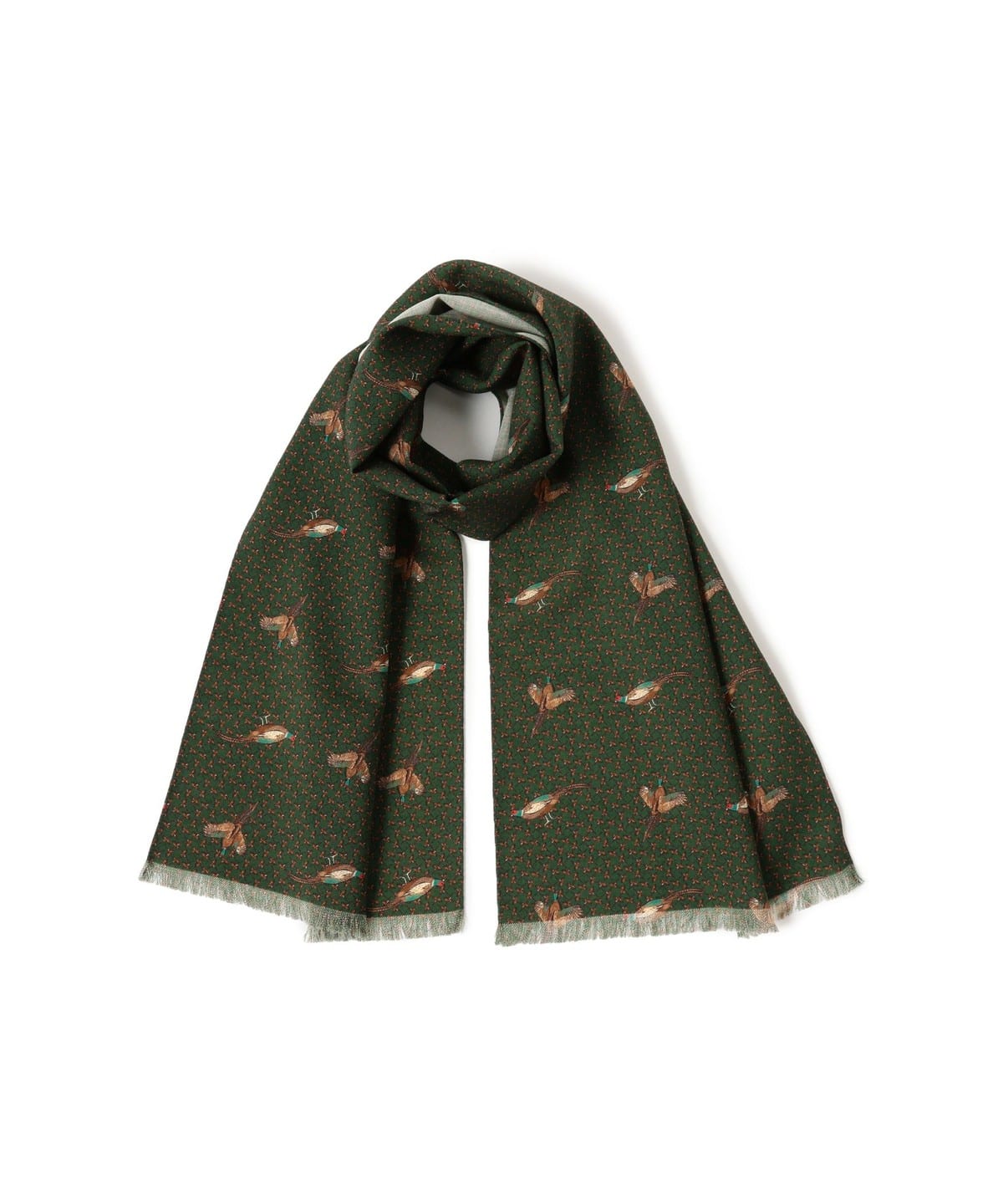 Wool Stole Print ファッション雑貨 MEN PHEASANT ONE SIZE Wool Stole Print ファッション雑貨 MEN PHEASANT ONE SIZE