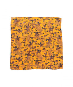 Wool Silk Scarf Cowboy Print