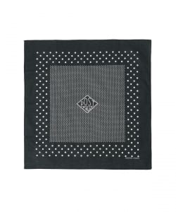 POST OVERALLS / #4005-CW POST Bandana Hankie original 1993 design : cotton sheeting charcoal/white 45 x 45