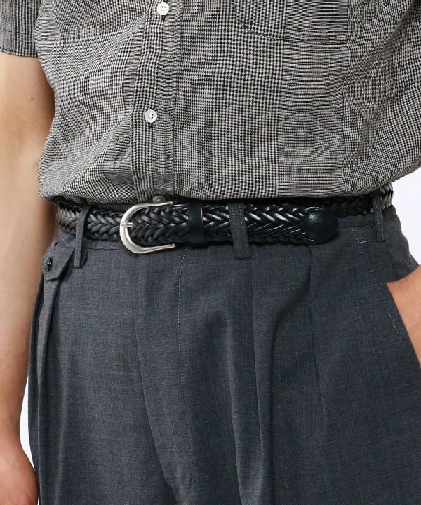 BEAMS PLUS（ビームス プラス）Leather Mesh Belt（ファッション