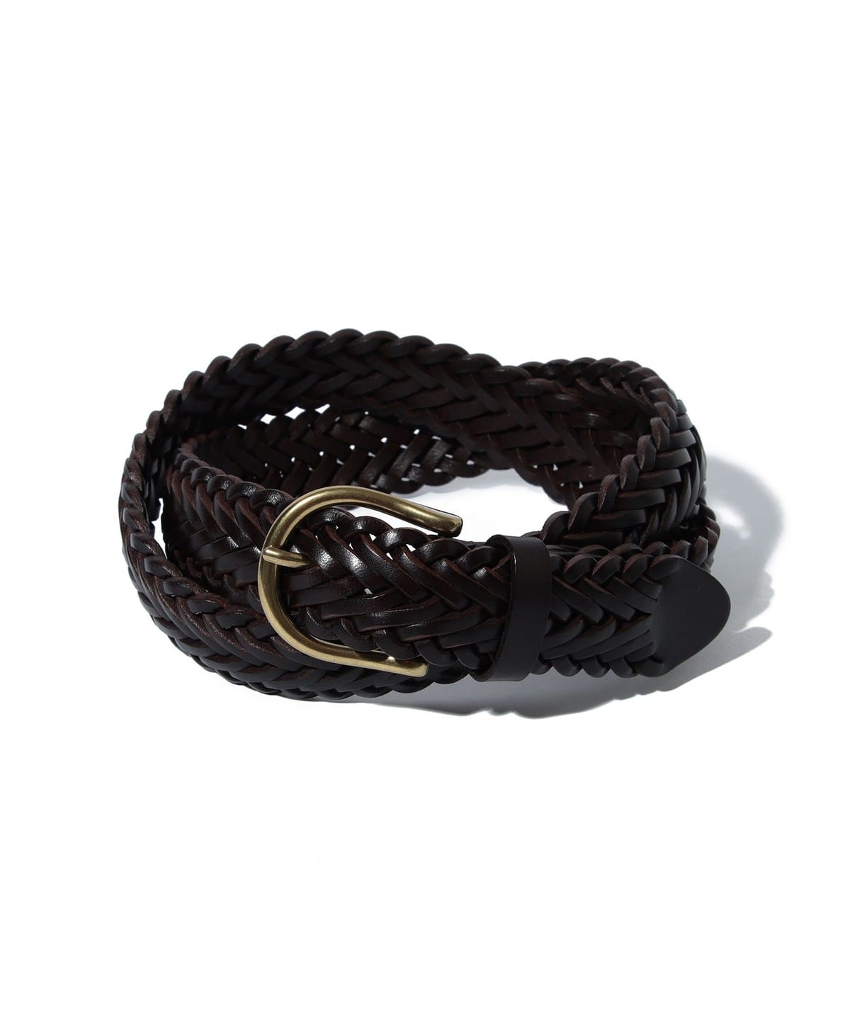 Leather Mesh Belt ファッション雑貨 MEN BROWN 30 Leather Mesh Belt ファッション雑貨 MEN BROWN 30