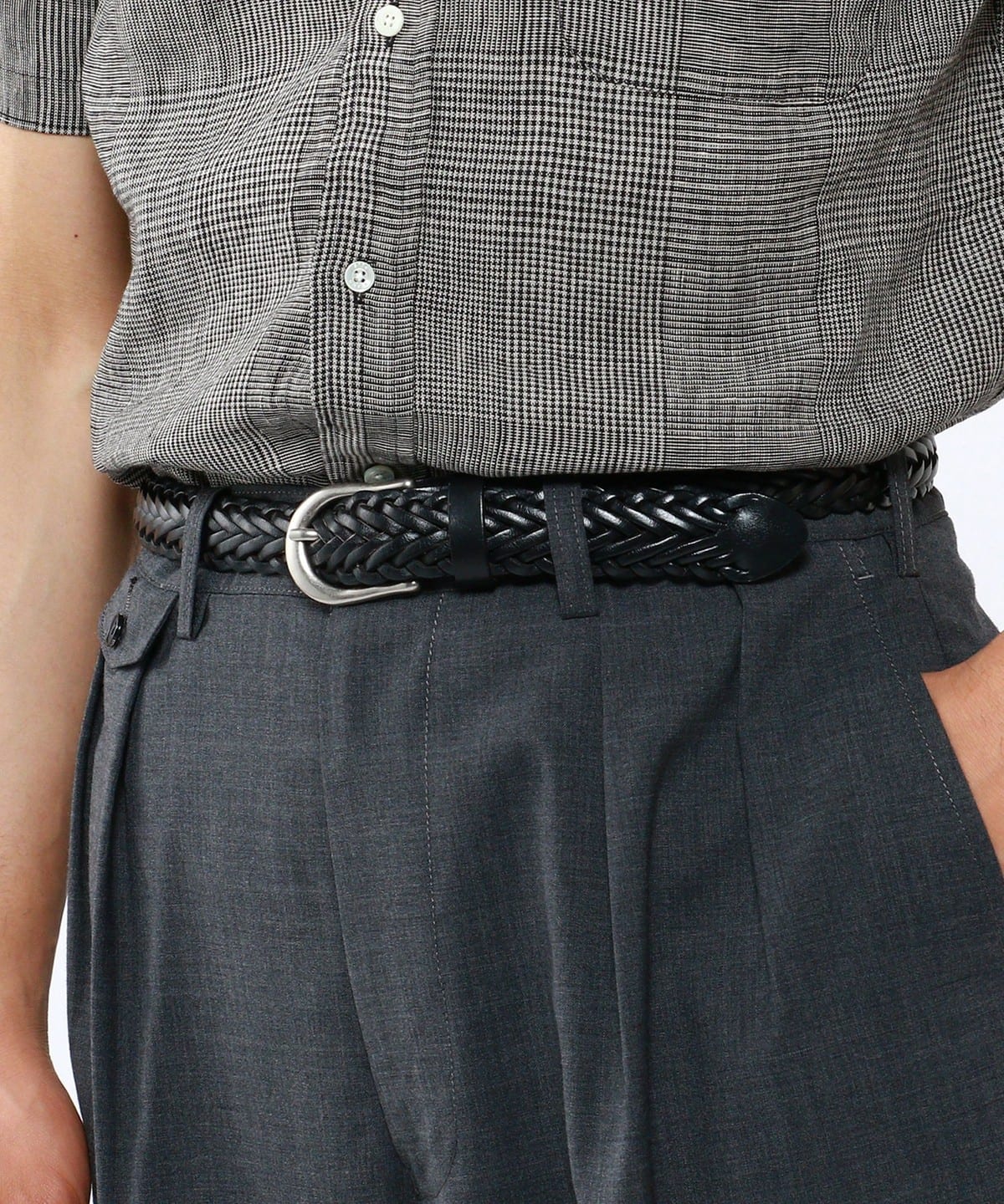 BEAMS PLUS（ビームス プラス）Leather Mesh Belt（ファッション雑貨