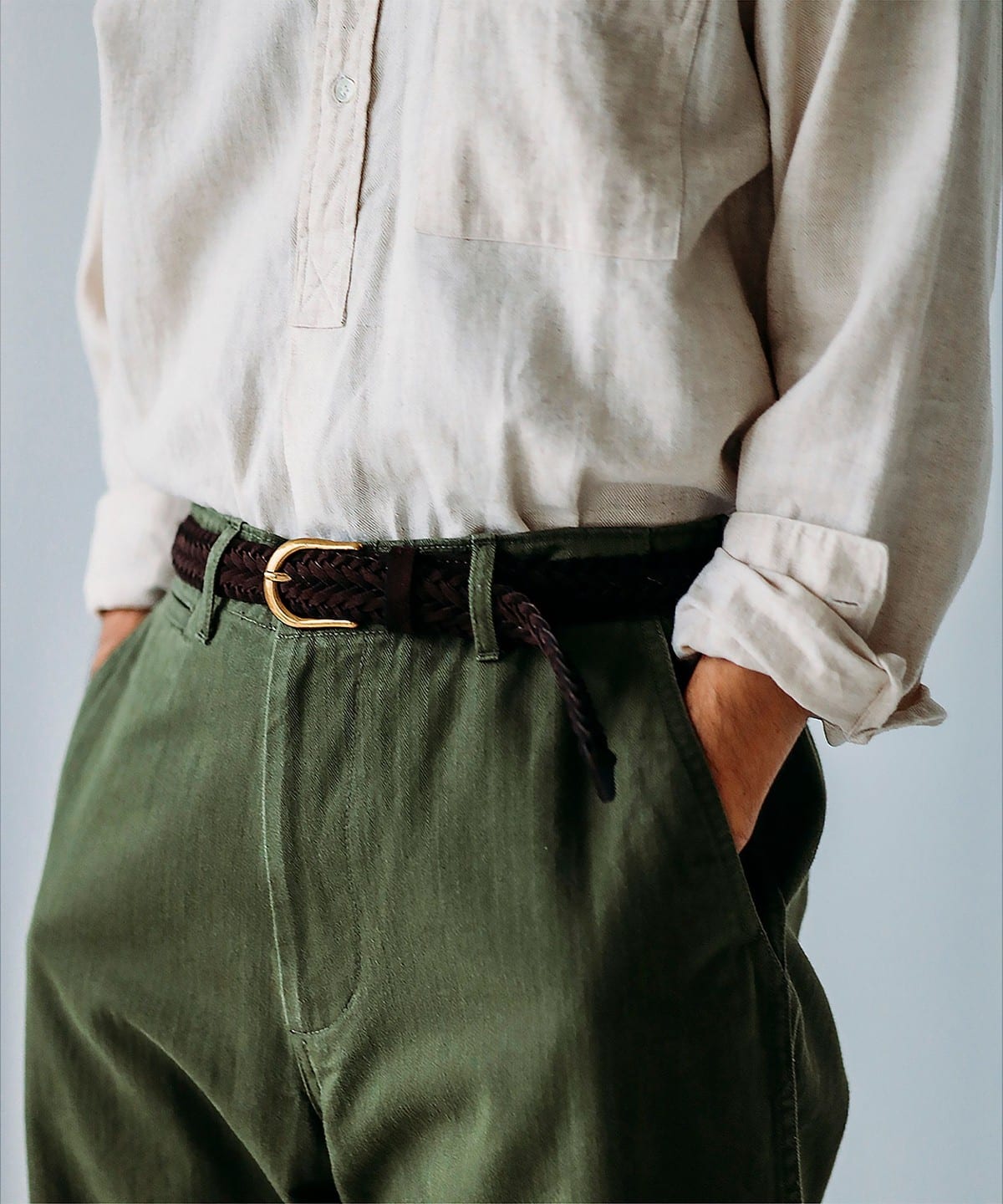 BEAMS PLUS（ビームス プラス）Suede Mesh Belt（ファッション