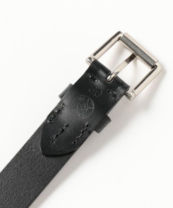 BEAMS DESIGN ブラックレザーベルト BEAMS PLUS（ビームス プラス）Bridle Leather Belt