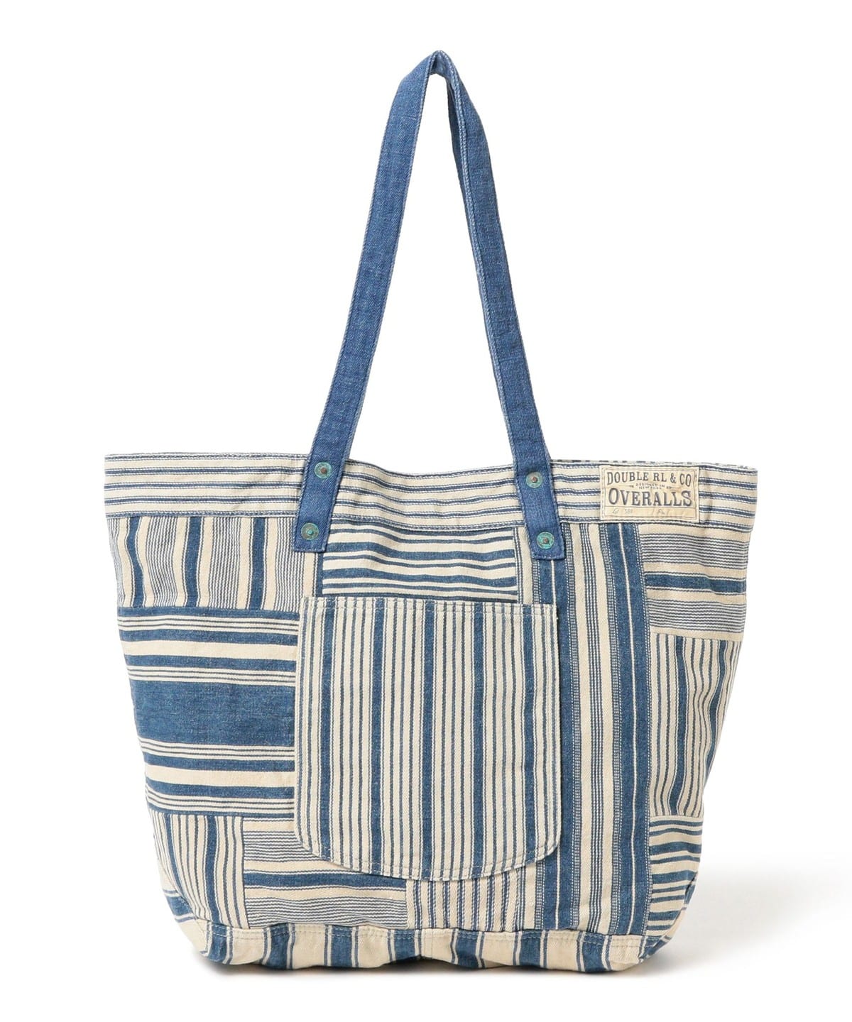 RRL ダブルアールエル / Indigo Striped Patchwork Tote バッグ MEN 410 NAVY-410 ONE RRL ダブルアールエル / Indigo Striped Patchwork Tote バッグ MEN 410 NAVY-410 ONE