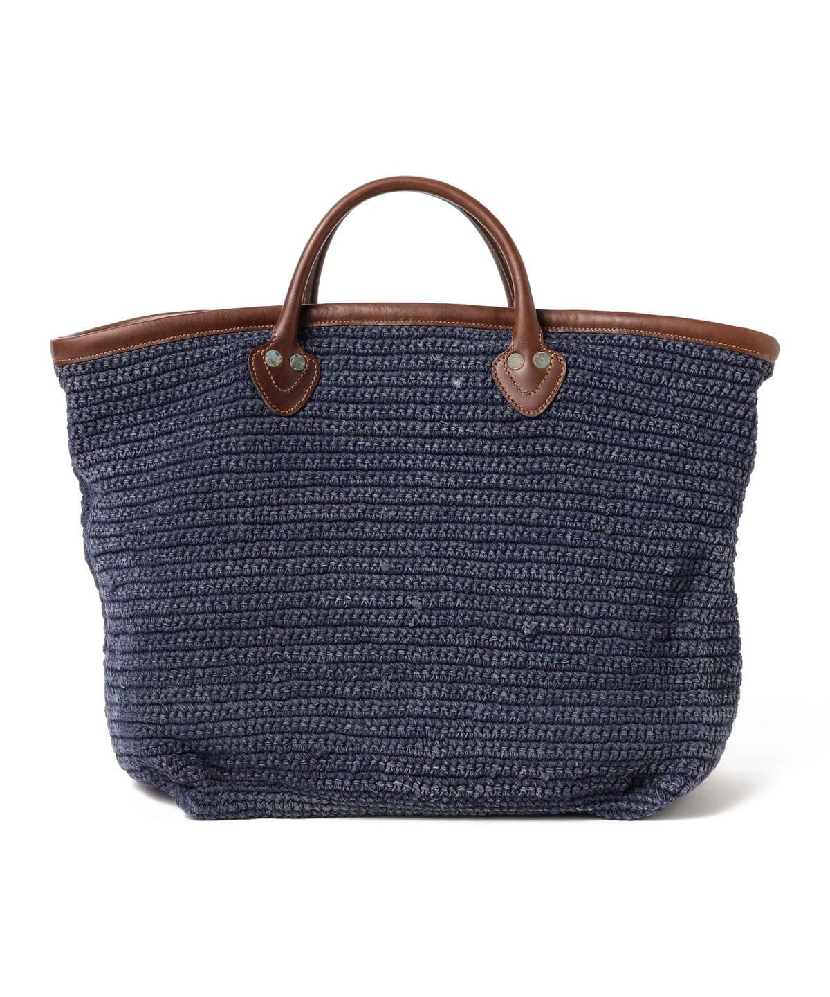 RRL ダブルアールエル / Leather-Trim Handwoven Indigo Tote バッグ MEN 410 NAVY-410 ONE RRL ダブルアールエル / Leather-Trim Handwoven Indigo Tote バッグ MEN 410 NAVY-410 ONE