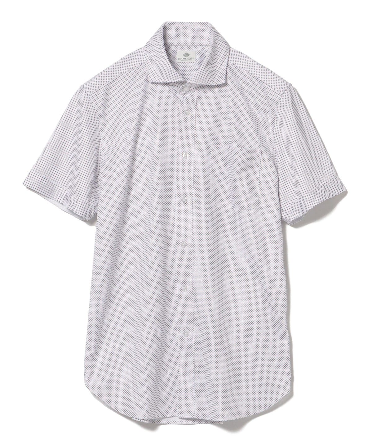 鹿の子 プリント カッタウェイカラー シャツ 24SS(S XL) シャツ・ブラウス MEN マイクロ小紋 S 鹿の子 プリント カッタウェイカラー シャツ 24SS(S XL) シャツ・ブラウス MEN マイクロ小紋 S