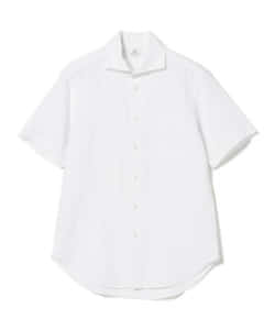 ▲BEAMS HEART / コットンリネン シアサッカー カッタウエイカラー シャツ