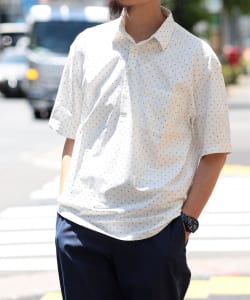 ハニカムプリント  レギュラーカラー ポロシャツ 23SS