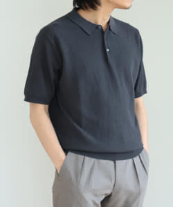 ▲BEAMS HEART / コットンニット ポロシャツ