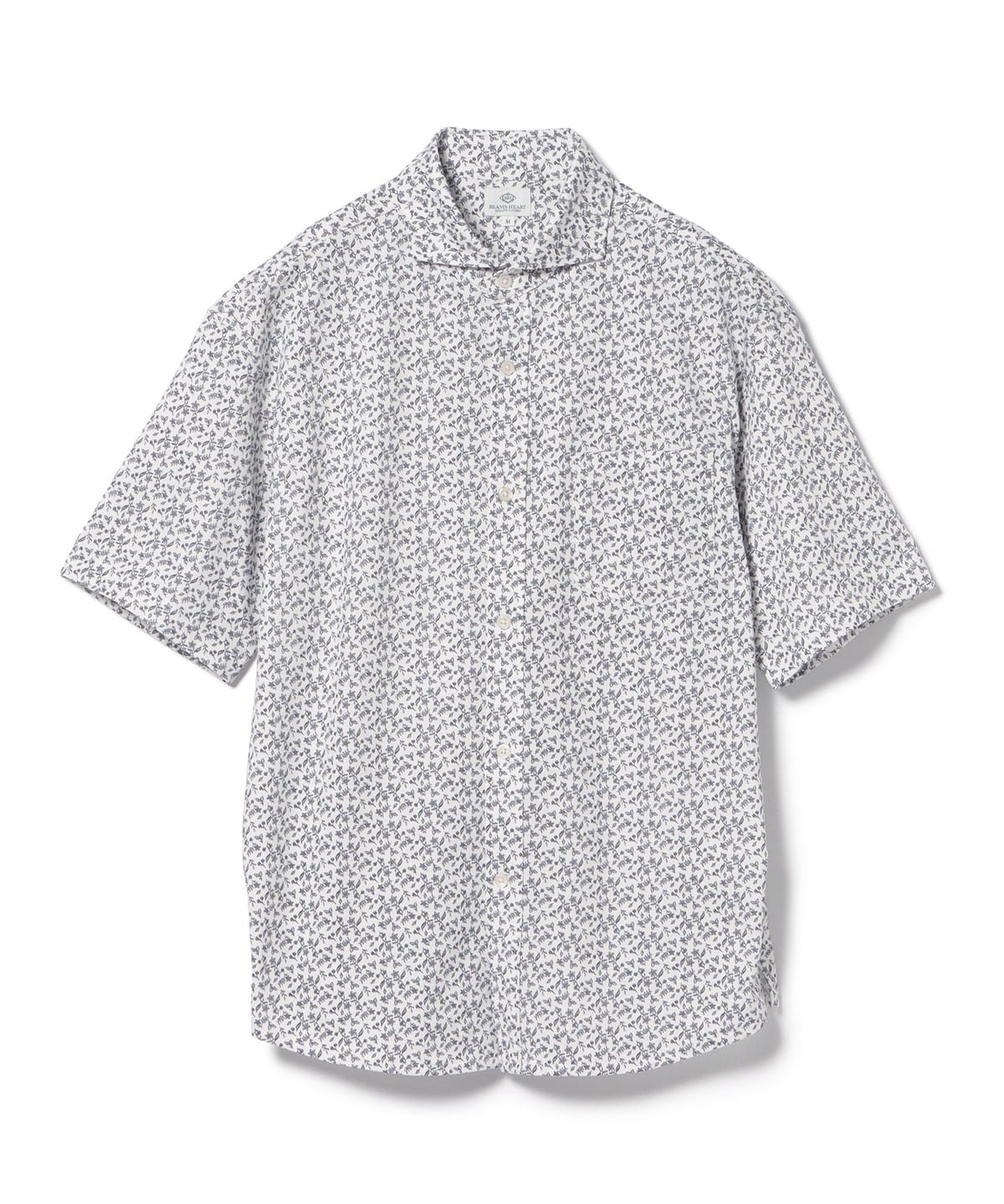 ハニカムプリント カッタウェイカラー フルオープン ポロシャツ(S XL) シャツ・ブラウス MEN ネイビーフラワー M ハニカムプリント カッタウェイカラー フルオープン ポロシャツ(S XL) シャツ・ブラウス MEN ネイビーフラワー M