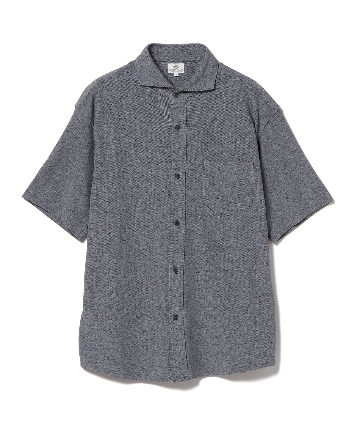 麻混 鹿の子 カッタウェイカラー フルオープン ポロシャツ(S XL) シャツ・ブラウス MEN NAVY L 麻混 鹿の子 カッタウェイカラー フルオープン ポロシャツ(S XL) シャツ・ブラウス MEN NAVY L