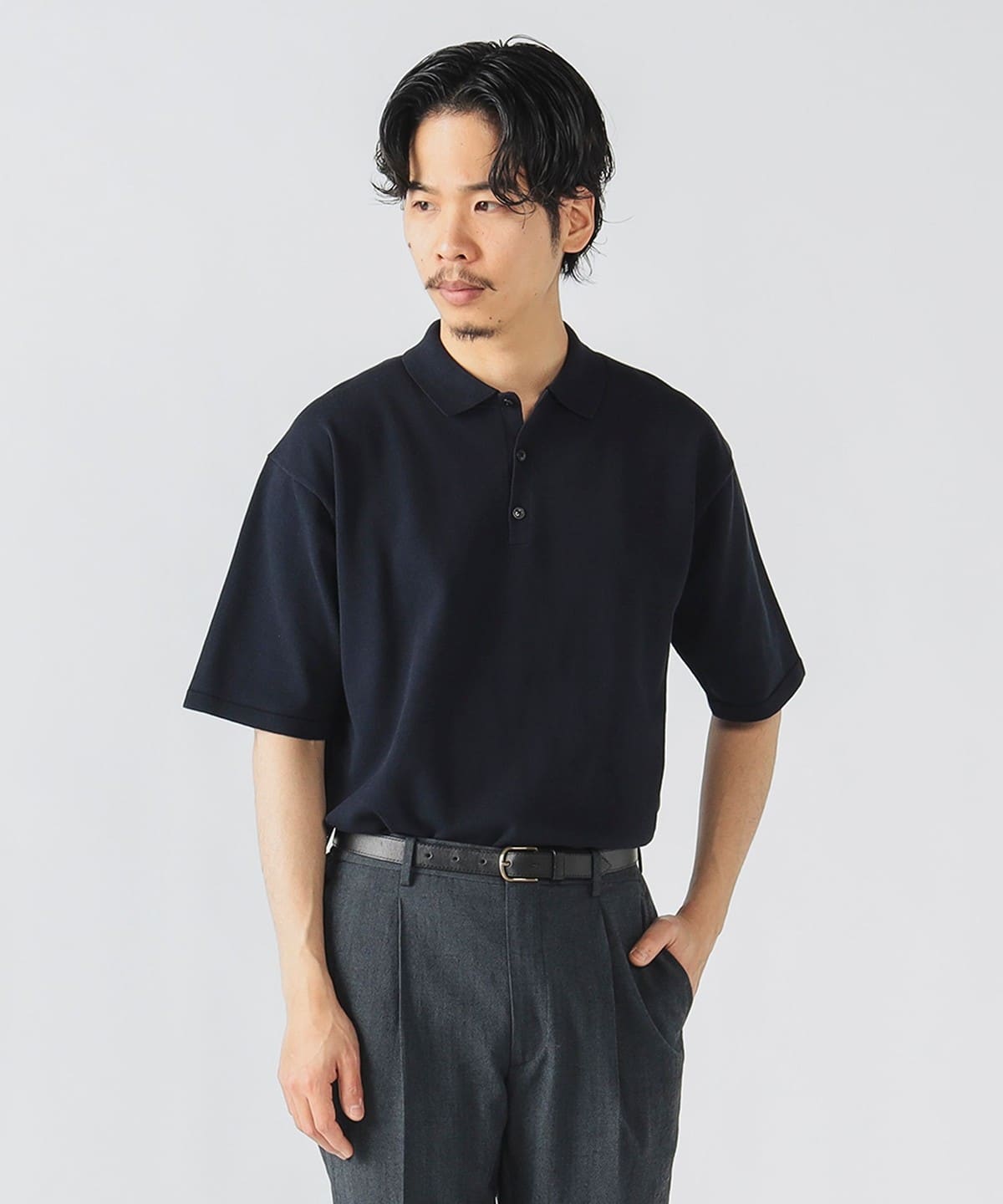 サマーニット ポロシャツ(S L・手洗い可能) シャツ・ブラウス MEN NAVY M サマーニット ポロシャツ(S L・手洗い可能) シャツ・ブラウス MEN NAVY M