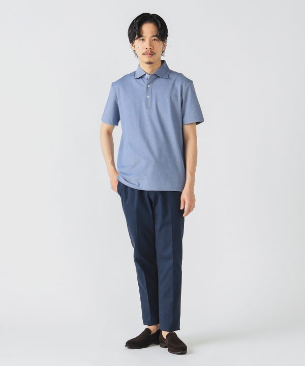 大人上品なおすすめコーデ BEAMS ワイドカラー 鹿の子 ハート）COOLMAX(R) HEART（ビームス トップス