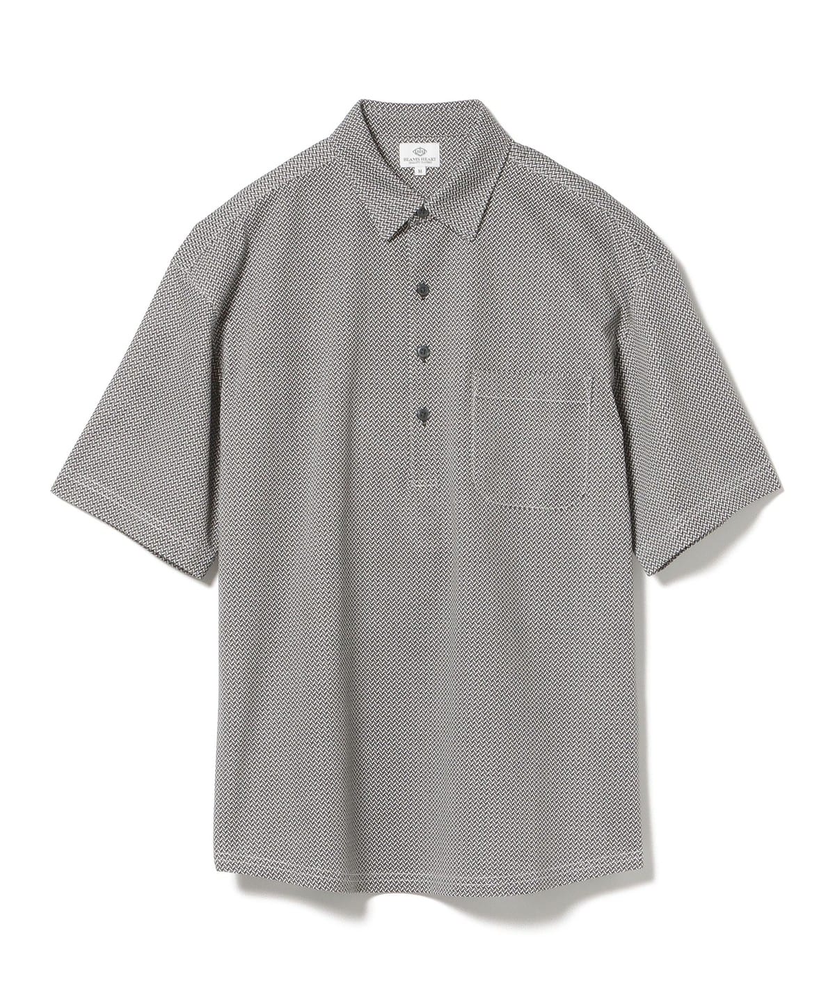 ハニカムプリント レギュラーカラー ポロシャツ 25SS(S XL) シャツ・ブラウス MEN ブラックH/B L ハニカムプリント レギュラーカラー ポロシャツ 25SS(S XL) シャツ・ブラウス MEN ブラックH/B L