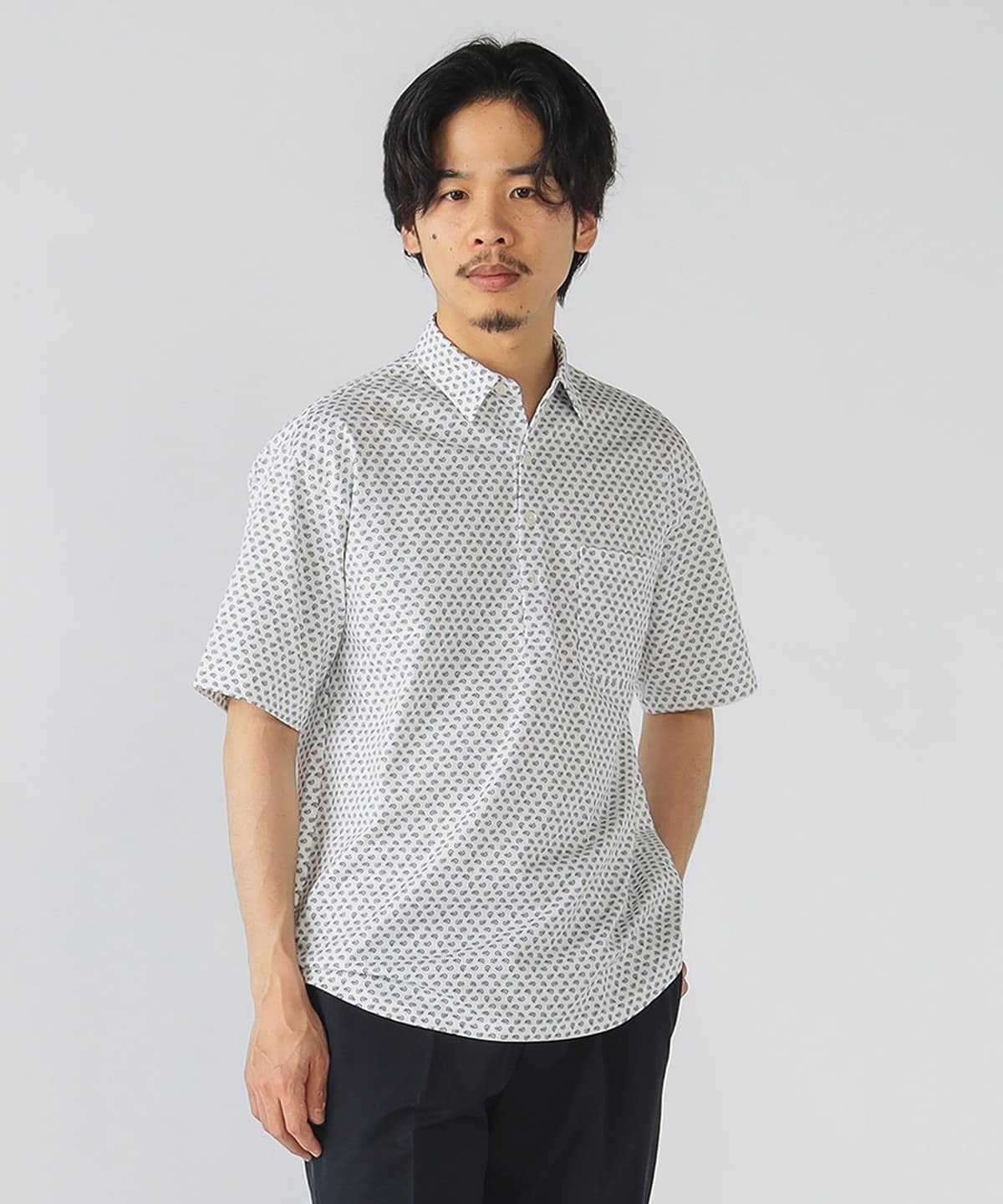 新品　BEAMS 花柄ポロシャツ Mサイズ LIBERTY】吸水速乾アーカイブ花柄ポロシャツ｜メンズ