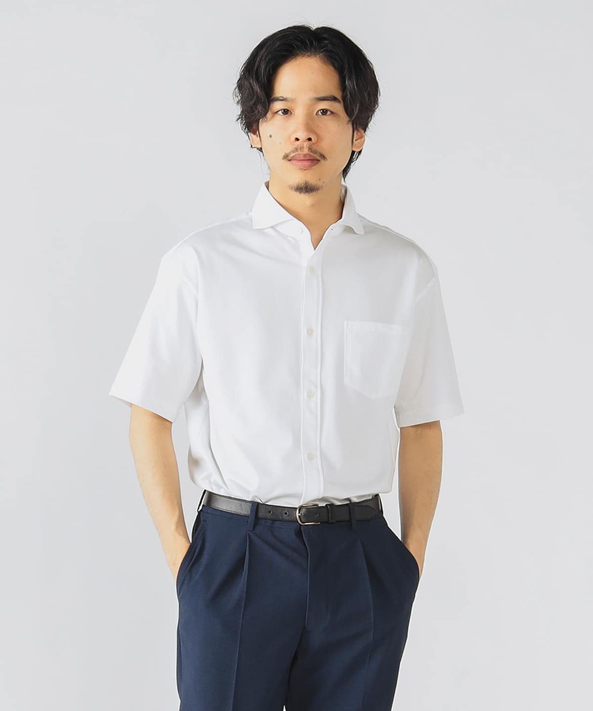 【抗菌防臭加工・吸水速乾】ハニカム カッタウェイカラー フルオープン ポロシャツ 25SS(S XL) シャツ・ブラウス MEN WHITE XL 【抗菌防臭加工・吸水速乾】ハニカム カッタウェイカラー フルオープン ポロシャツ 25SS(S XL) シャツ・ブラウス MEN WHITE XL