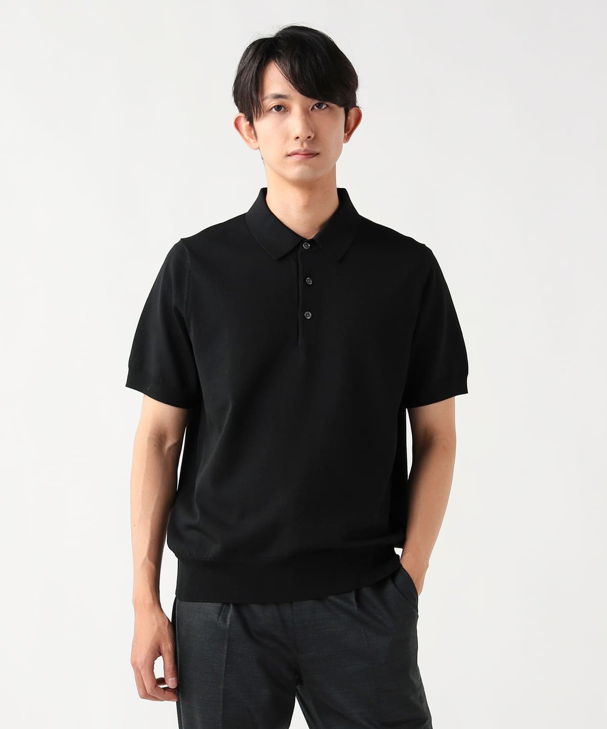 RASSVET Heart Polo knit ハートニットポロ ローズ着用 BEAMS HEART（ビームス ハート）ニット ポロ（シャツ・ブラウス