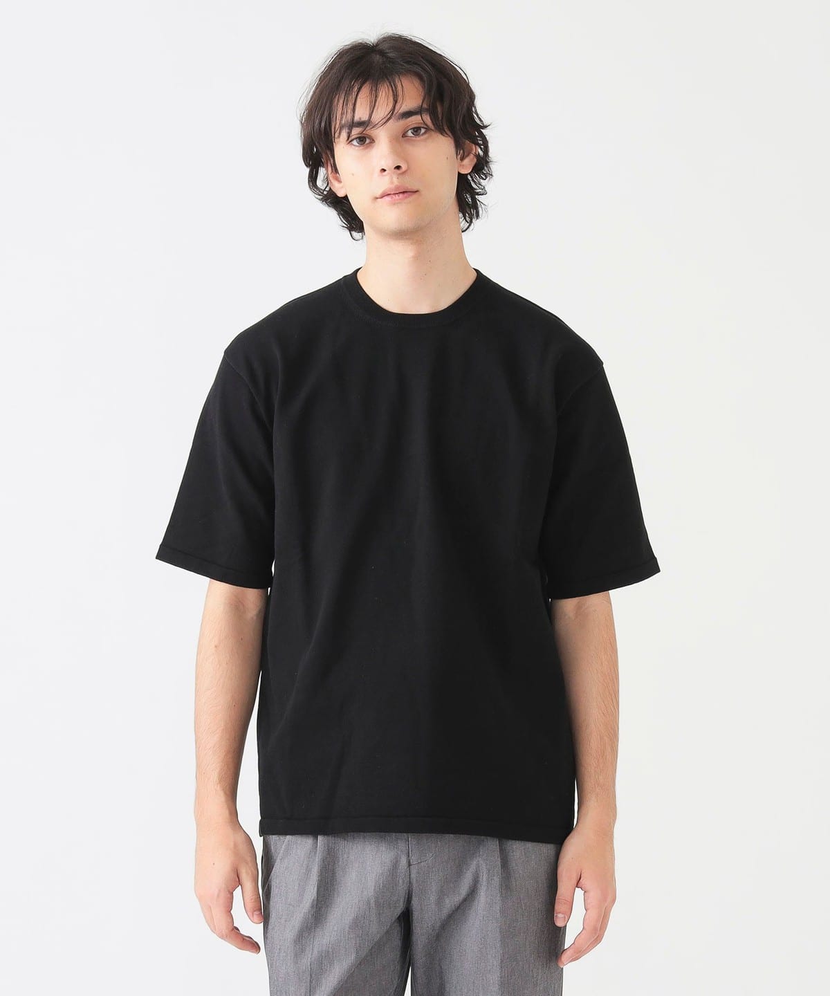 サマーニット Tシャツ(S L・手洗い可能) Tシャツ・カットソー MEN BLACK M サマーニット Tシャツ(S L・手洗い可能) Tシャツ・カットソー MEN BLACK M