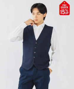 【+15%ポイントUP】リップルニット ジレ 25FW（S～XL）